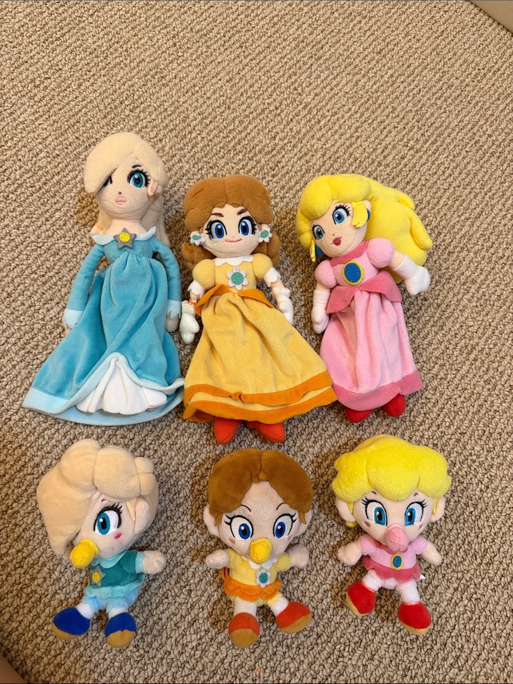 Nintendo Princess Plush Trio & Mini Companions - Blue, Yellow, Pink